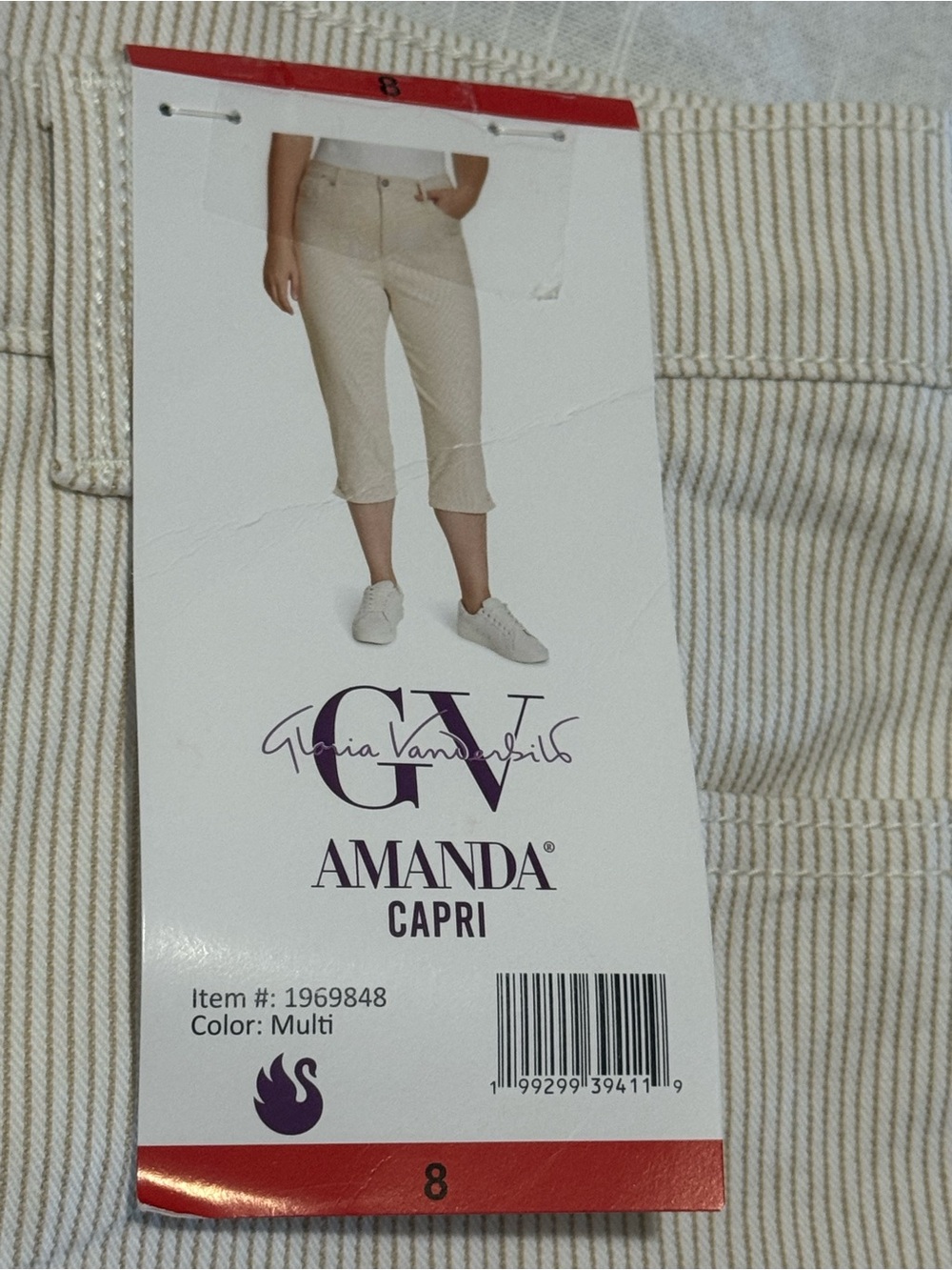 Gloria Vanderbilt Women's Amanda High Waisted 5 Pocket Capri Pant, Multi, 8 - Picture 4 of 4